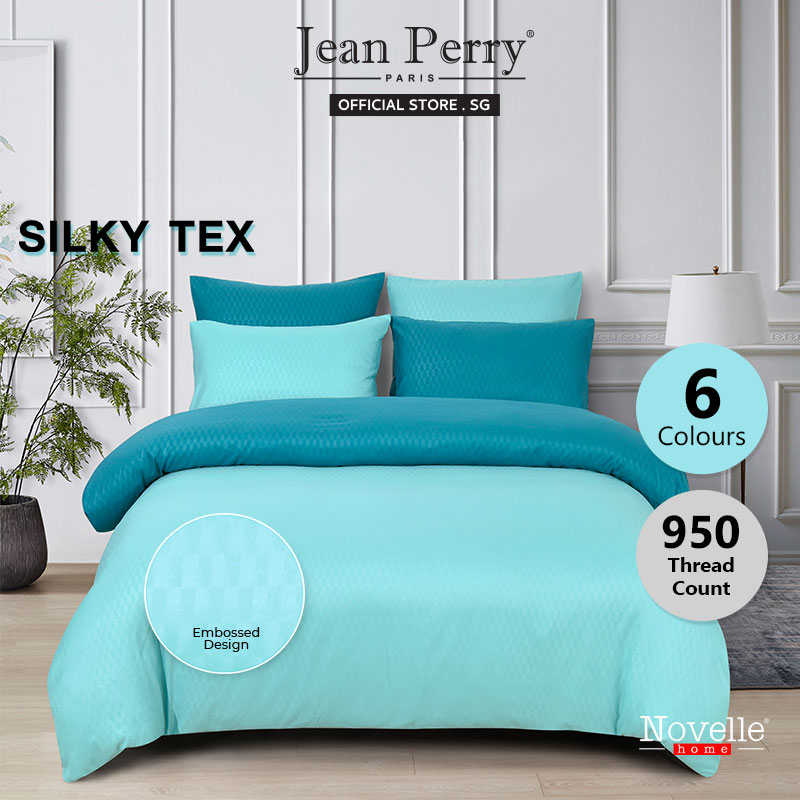 (New Arrival) Novelle 950 TC Silky Tex Embossed Satin Bedsheet Set I Fitted Sheet I Bedsheet Cover I Bedsheet Set