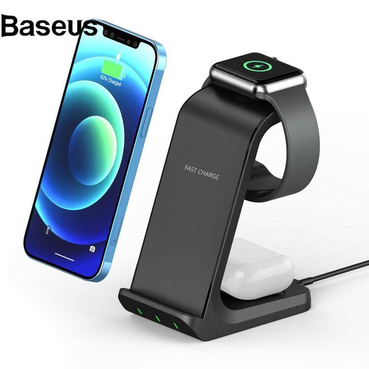 Baseus AK03 3-in-1 15W Wireless Charger Qi Fast Charging Stand Dock for iPhone Huawei Xiaomi iWatch AirPods Pro?24hrs ship out?