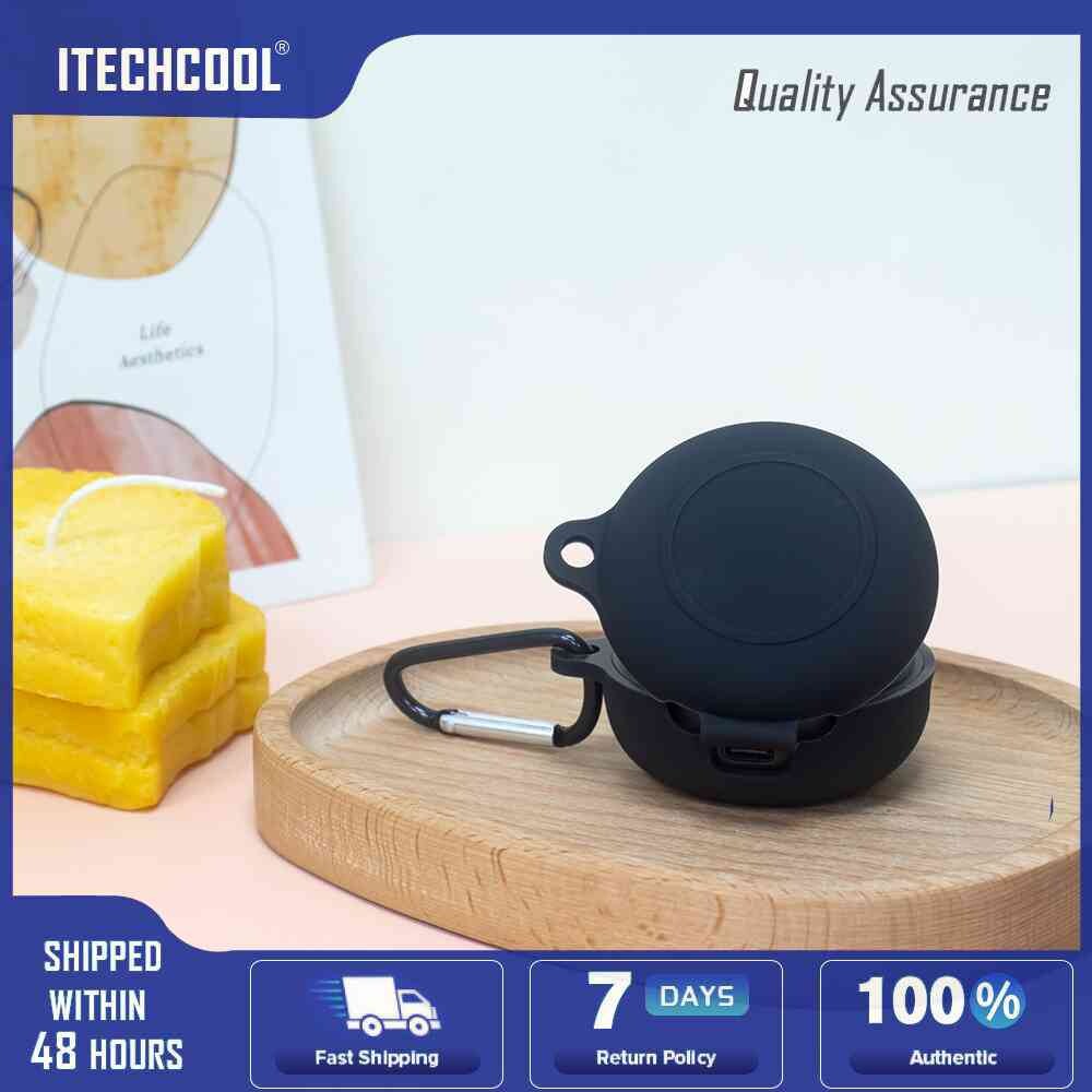 Silicone Charging Box Holder Cover with Hook Waterproof Earphone Headphones Cover Scratch Proof Dustproof Washable for LG Tone Free FP9 TWS