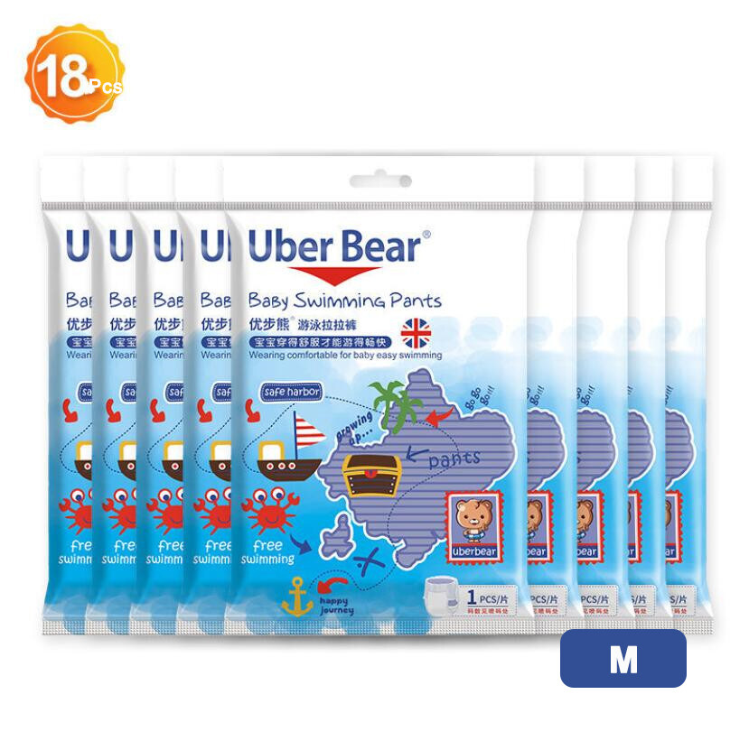 [Ready Stock]18PCS Uber Bear Swimmers Disposable Swim Diapers For Baby(M L XL XXL XXXL)
