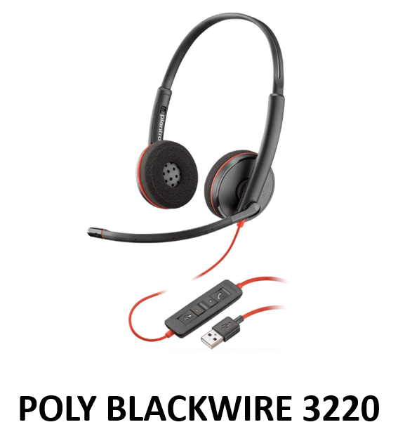 Poly/Plantronics BLACKWIRE 3220/3225 Series UC Headset - 2 Years Local Warranty [Authorized Reseller]