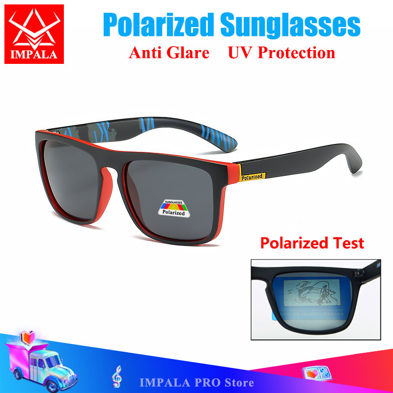 IMPALA PG1603W Fashion Polarized Sunglasses for Men and Women Sun Glasses Sqaure Lens Fishing Driving Outdoor Sports Eyewear UV Protection Lens