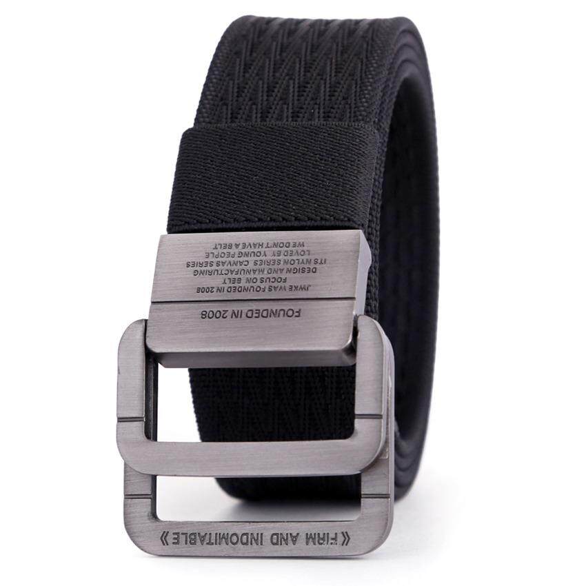Military Equipment Tactical Belt Man Double Ring Buckle Thicken Canvas Belts for Men Waistband