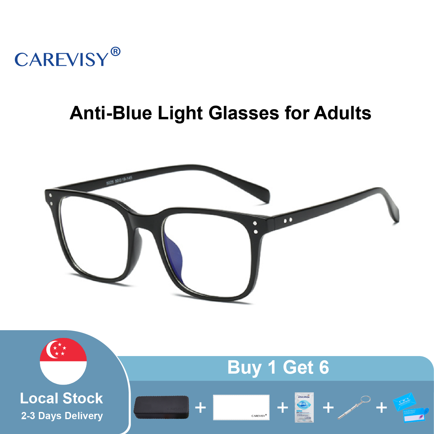 CAREVISY TR90 Anti Blue Light Glasses Computer Glasses Spectacles Anti Radiation Anti Eye Fatigue PC Gaming Eyeglasses for Adults Men Women C6015