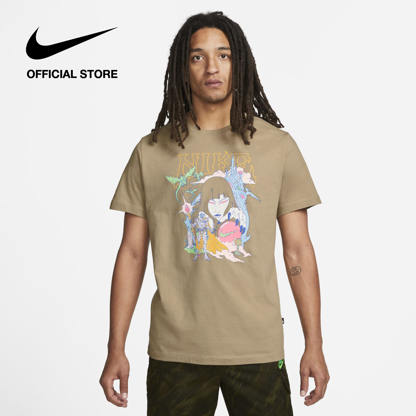 Nike Men's Sportswear Fantasy Graphic T-Shirt - Khaki