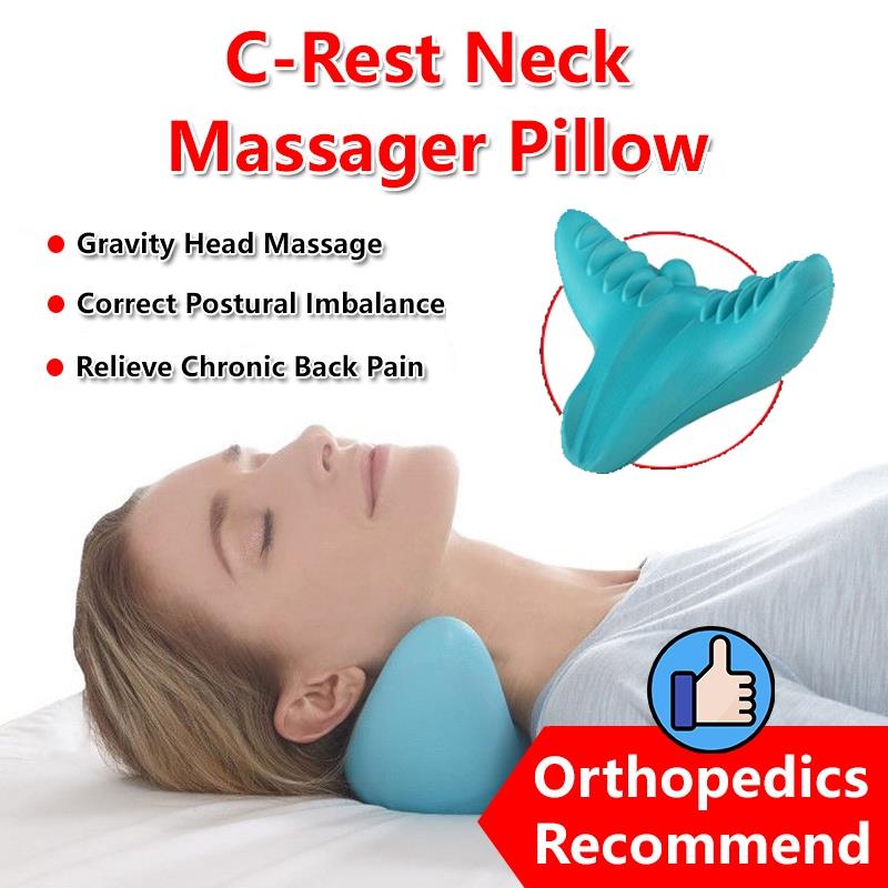 ?【SG READY STOCK】? Korean C Rest Gravity Neck Massager Pillow Posture Corrector Neck Shoulder Stretcher Traction 按摩枕