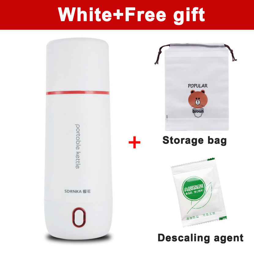 Japan Sdrnka Electric Kettle 110-240V Dual Voltage Portable Electric Heating Bottle 350ml Automatic Kettle Stainless Steel Heat Preservation Boiling Water Cup