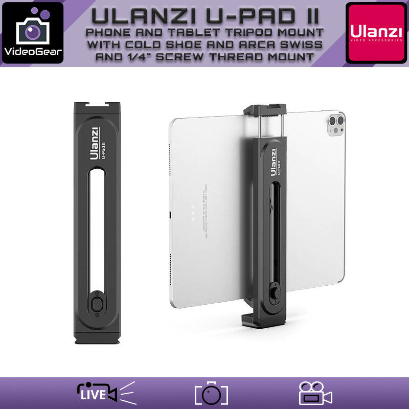 Ulanzi U-Pad II — (Phone and Tablet Tripod Mount with Cold Shoe and Arca Swiss and 1/4" Screw Thread Mount)