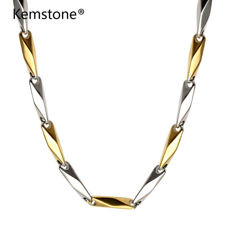 Kemstone Gold Silver Stainless Steel 4MM Stick Chain Necklace Simple Style Jewelry for Women Men