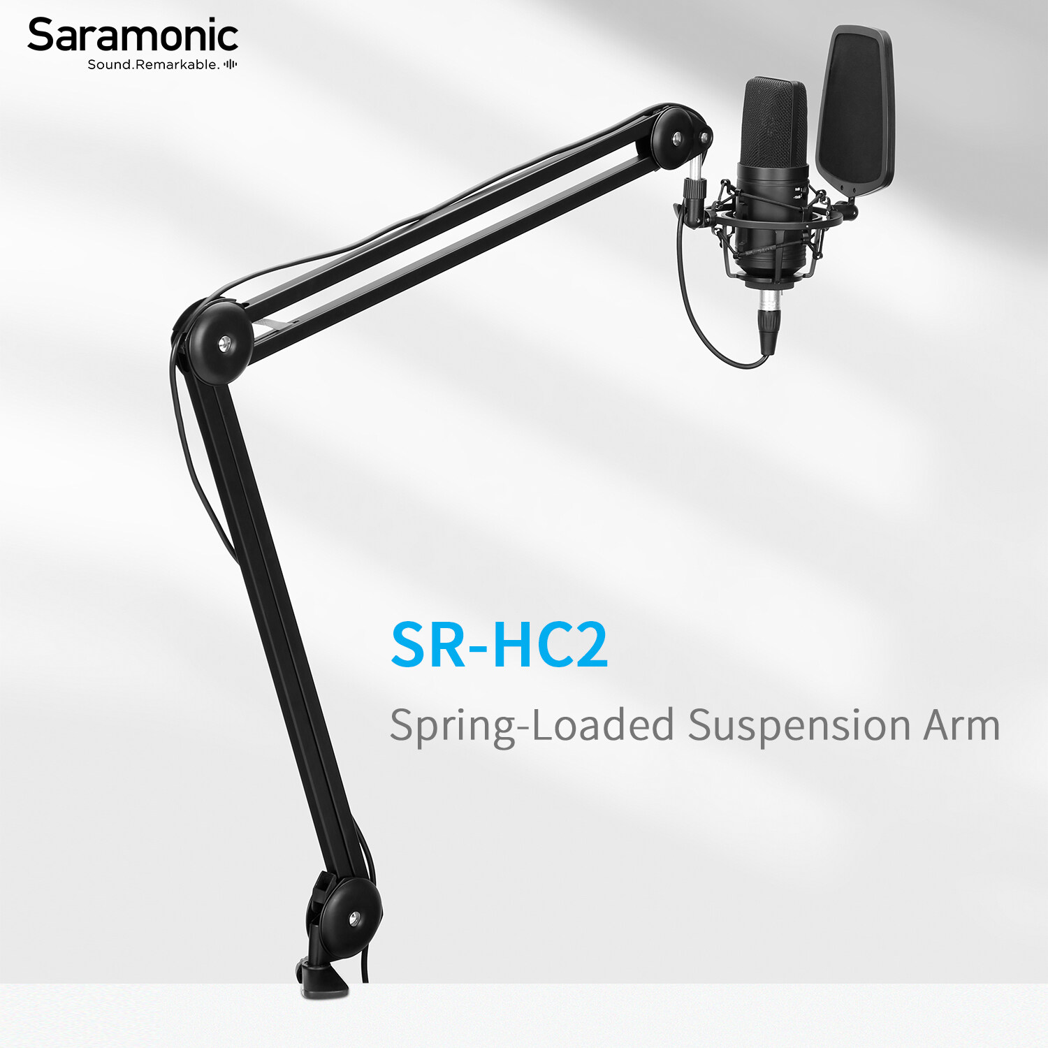 Saramonic SR-HC2/SR-HC5  Aluminum Alloy Desk Holder 3/8" to 5/8"adapter Microphone Boom Arm Microphone Stand Bracket for Video Recording