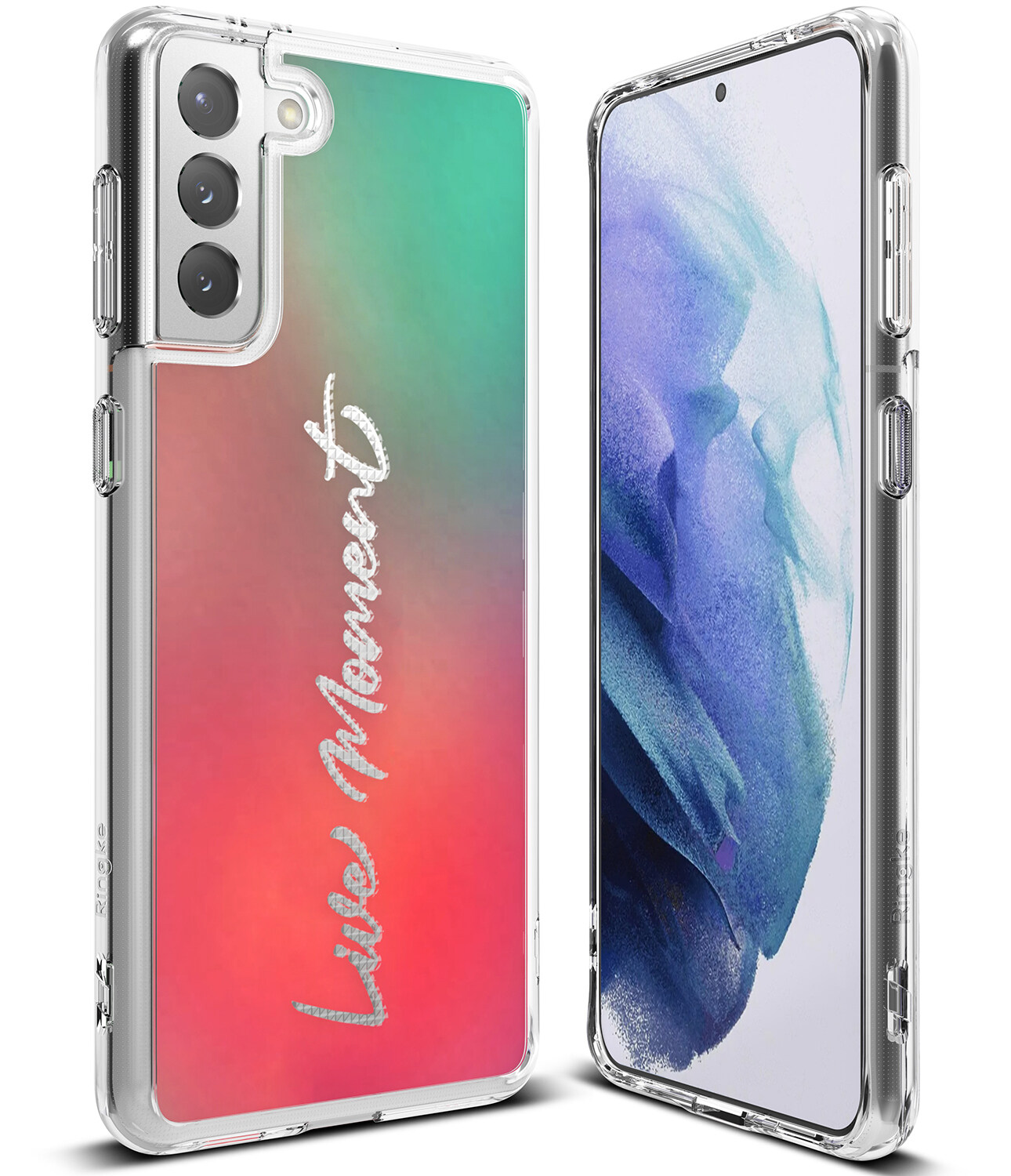 Ringke [FUSION] for Galaxy S21 Case, Hard Clear PC Back [Military Drop Defense] Lightweight Upgraded Transparent TPU Bumper Cover with Wrist Strap