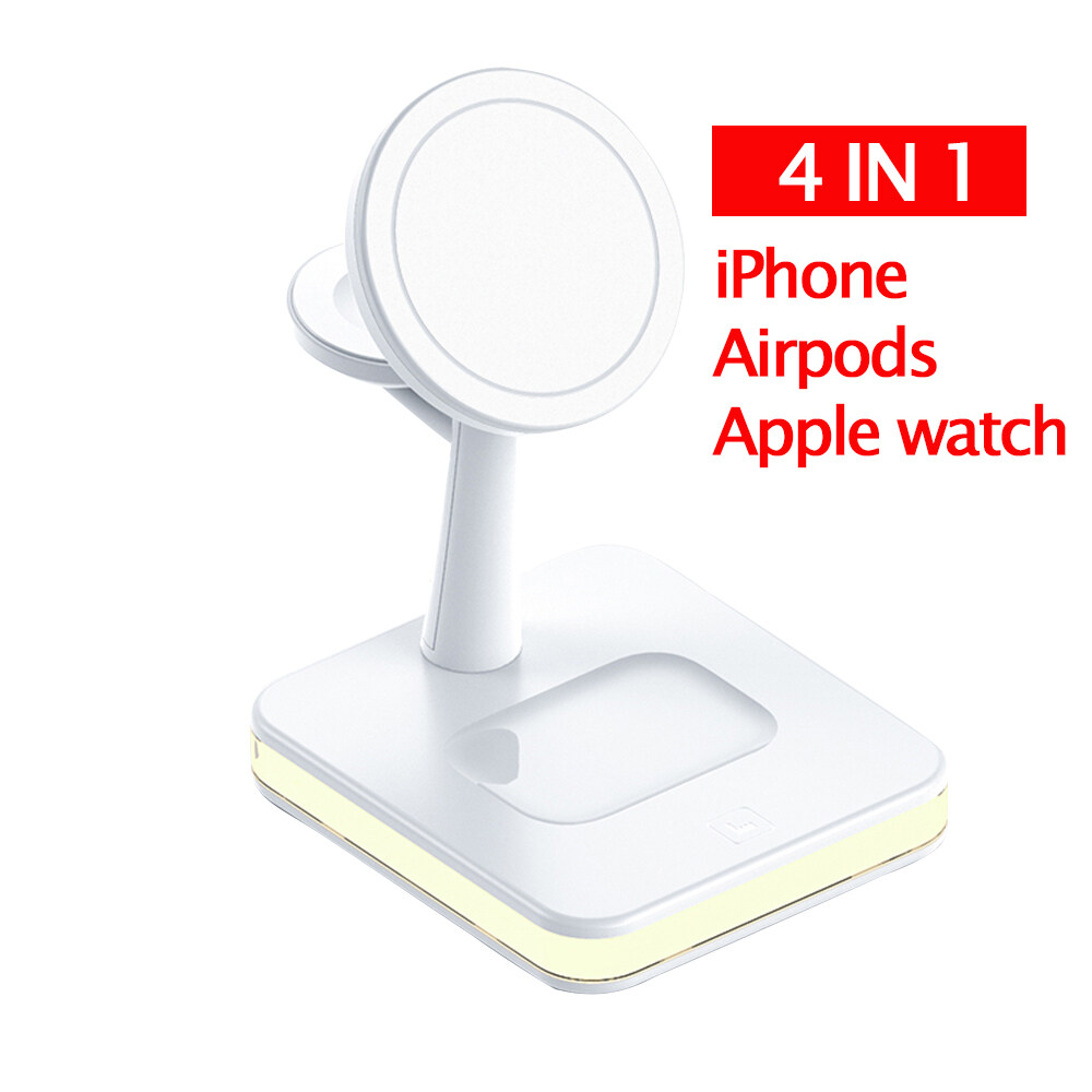 Floveme 25W Qi Magnetic Attraction Fast Wireless Charger for IPhone 14  Pro Max 13 12 11 Apple Watch 4 In 1 Charging Dock Station Airpods Pro Qi Fast Charging Dock Station For Apple Watch 8 7 6 5 4 3 
