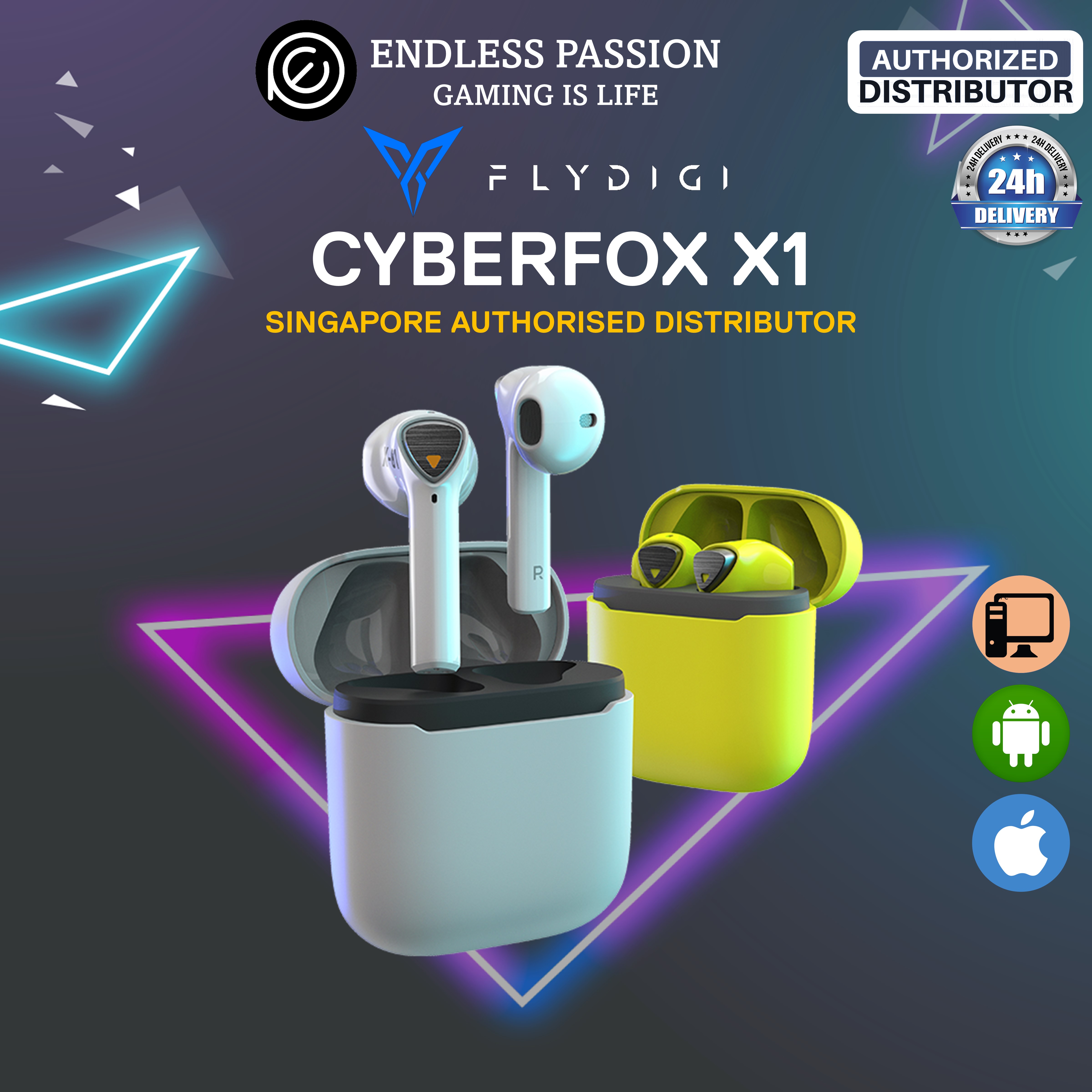 Flydigi Cyberfox X1 True Wireless Earbuds - White