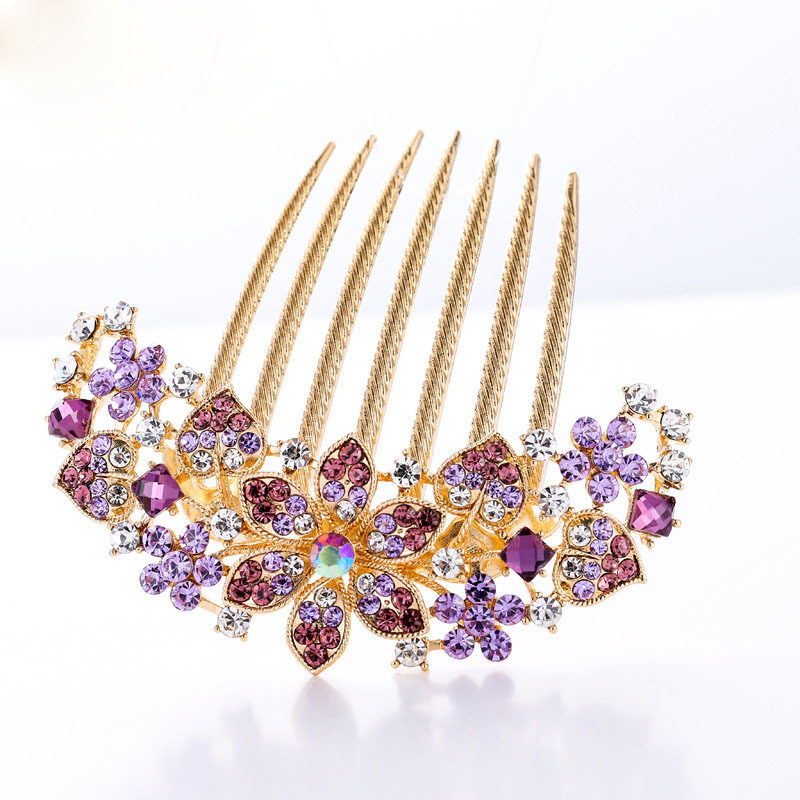 1pc Korean Fashion Pearl Inlaid Hair Comb Rhinestone Alloy Hairpin Elegant Coil Hair Clip Ornament Hair Accessories