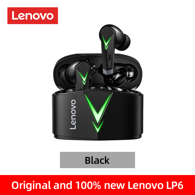 Lenovo LP6 Gaming Earphone E-Sports Games Music Earbuds Wireless Buletooth Headphone Dual Mode Headset Earphone Wireless Phone